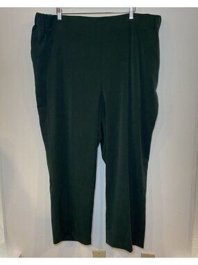 NWT Lane Bryant The Perfect Drape Trouser Pants Straight Ankle Dark Green 24 New
